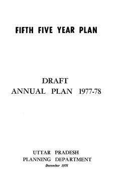 Draft Annual Plan 1977-78