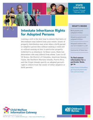 Intestate Inheritance Rights for Adopted Persons