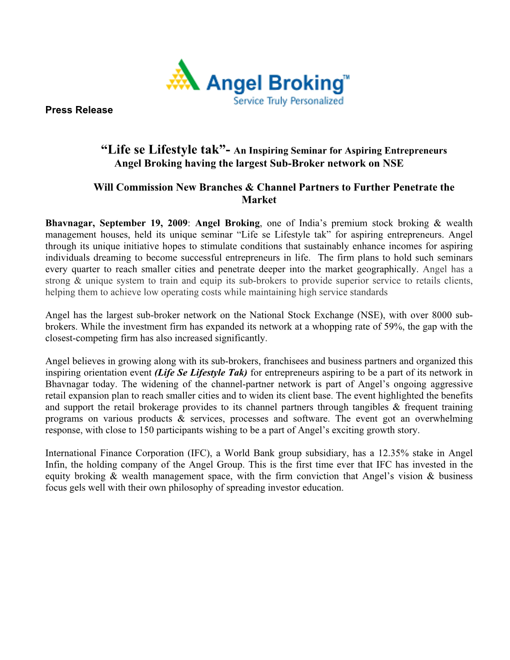 Angel Broking Having the Largest Sub-Broker Network on NSE Will