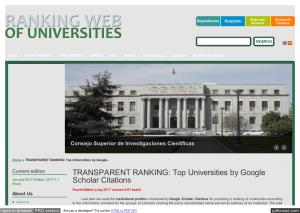 Top Universities by Google Scholar Citations