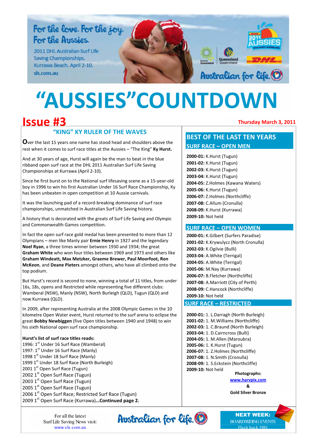 “Aussies”Countdown