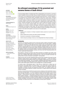 Do Arthropod Assemblages Fit the Grassland and Savanna Biomes Of