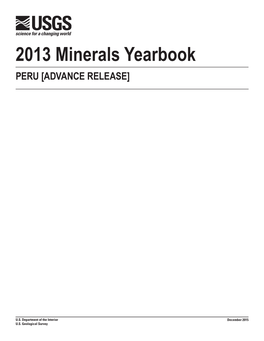 2013 Minerals Yearbook PERU [ADVANCE RELEASE]