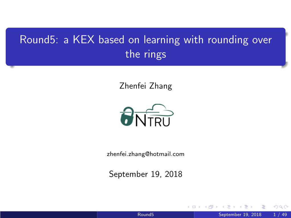 Round5: a KEX Based on Learning with Rounding Over the Rings