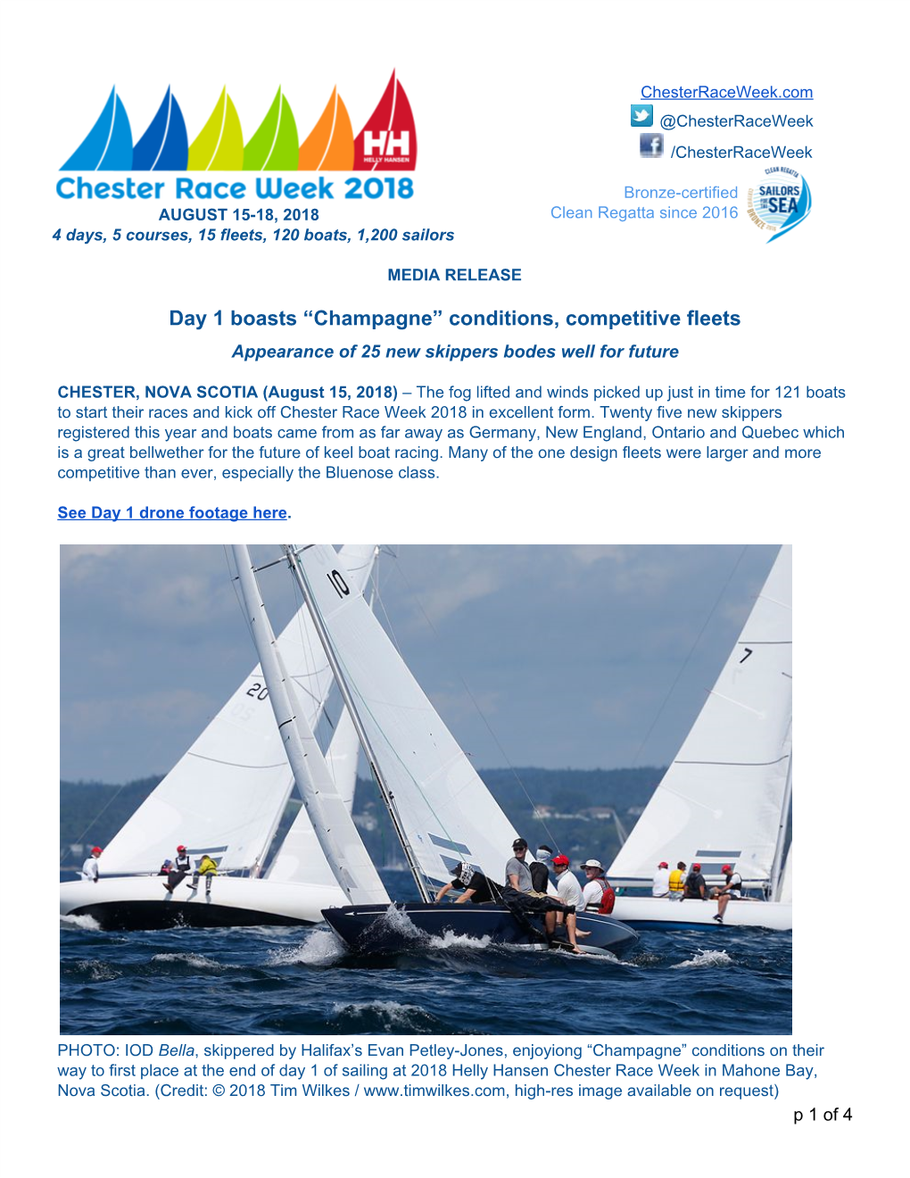 Day 1 Boasts “Champagne” Conditions, Competitive Fleets