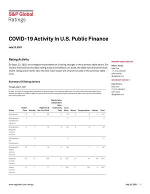COVID-19 Activity in U.S. Public Finance