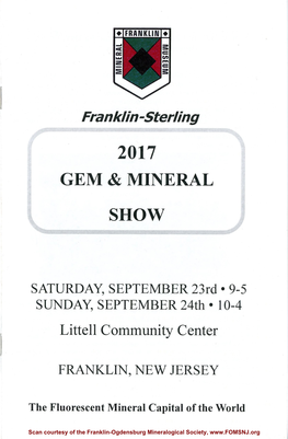 Franklin-Sterling 2017 Gem and Mineral Show