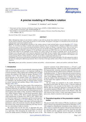 A Precise Modeling of Phoebe's Rotation
