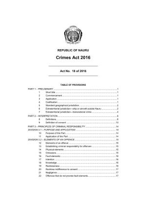 Crimes Act 2016
