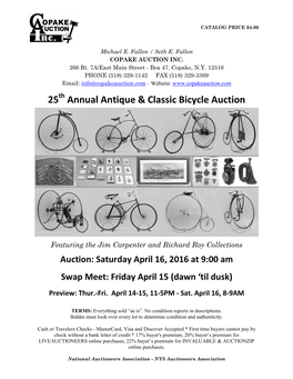 25 Annual Antique & Classic Bicycle Auction