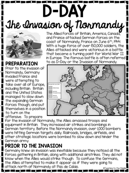The Invasion of Normandy the Allied Forces of Britain, America, Canada, and France Attacked German Forces on the Coast of Normandy, France on June 6Th, 1944