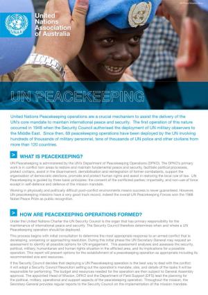 UN Peacekeeping Fact Sheet