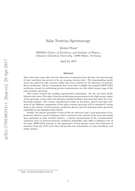 Solar Neutrino Spectroscopy