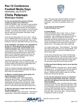 Chris Petersen Washington Huskies Thing