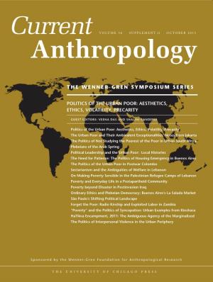 Current Anthropology October 2015 Volume 56 Supplement 11 Pages S1–S180