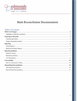 Bank Reconciliation Documentation