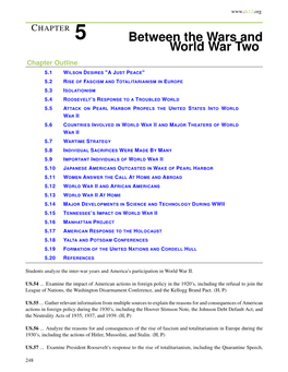 Between the Wars and World War Two Chapter Outline
