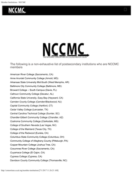Member Institutions - NCCMC 