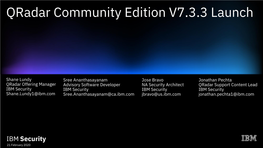 Qradar Community Edition V7.3.3 Launch