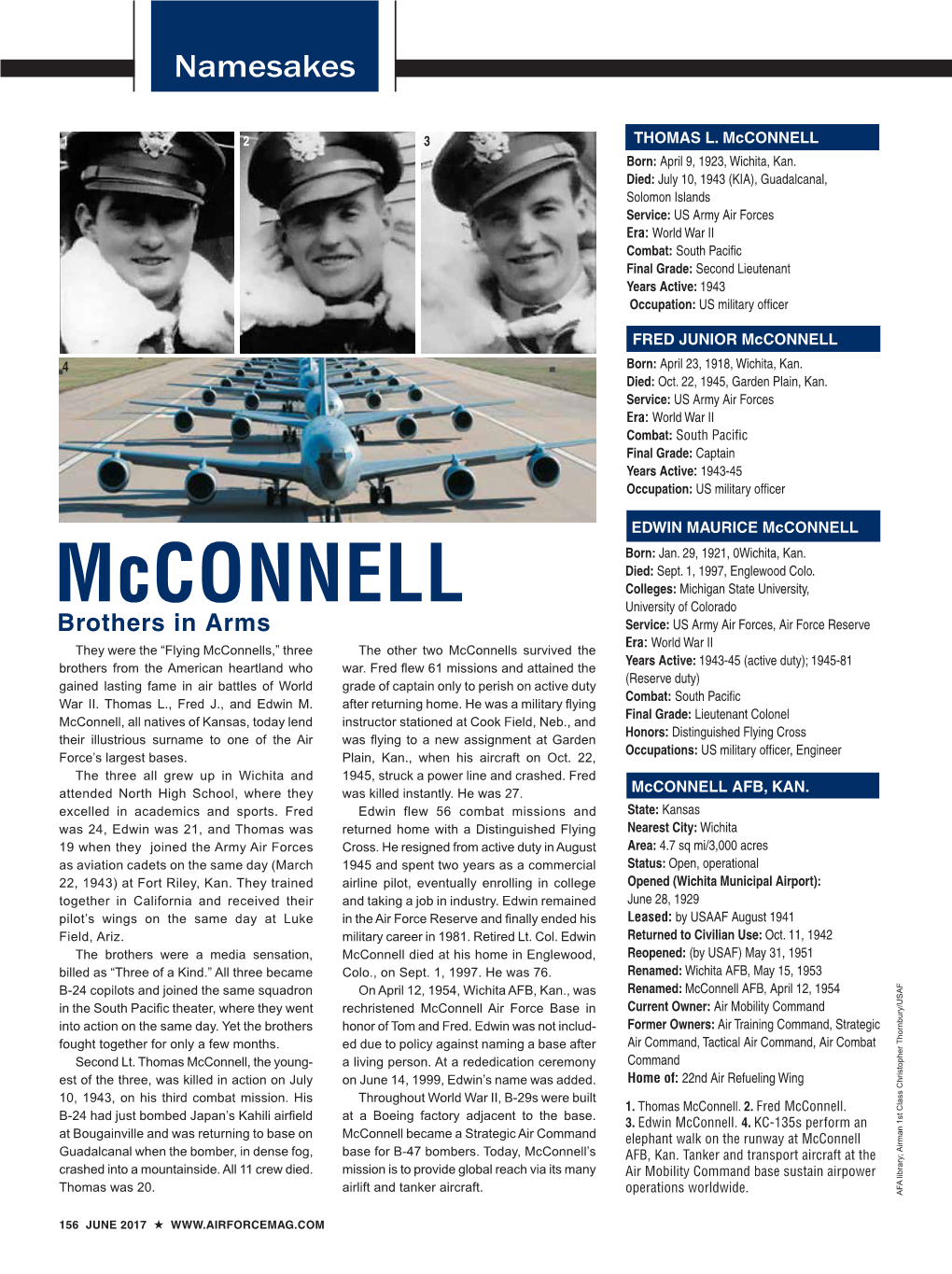 Mcconnell Born: April 9, 1923, Wichita, Kan