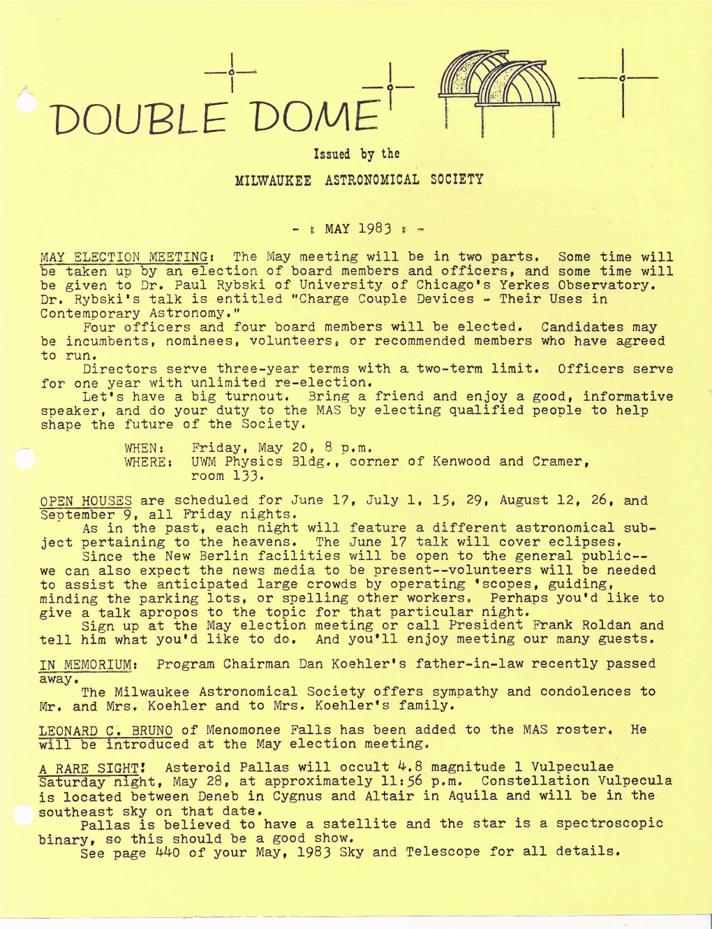 DOUBLE DOME1 I Issued by The