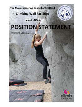 Climbing Wall Facilities Position Statement for the Period 2015-21