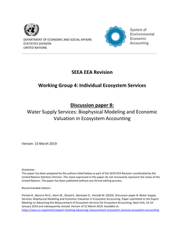 Water Supply Services: Biophysical Modeling and Economic Valuation in Ecosystem Accounting