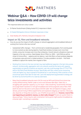 How COVID-19 Will Change Telco Investments and Activities
