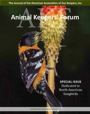 ANIMAL KEEPERS' FORUM - EDITOR Different