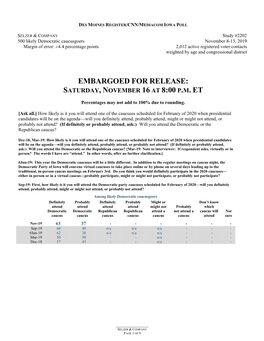 Des Moines Register/Cnn/Mediacom Iowa Poll