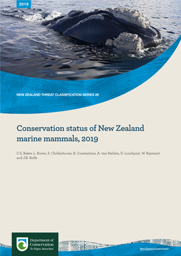 Conservation Status of New Zealand Marine Mammals, 2019 Report