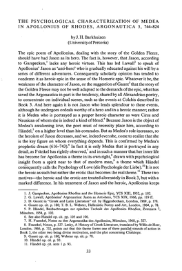 The Psychological Characterization of Medea in Apollonius of Rhodes, Argonautica 3, 744-8-24