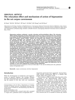 The Relaxation Effect and Mechanism of Action of Higenamine in the Rat Corpus Cavernosum