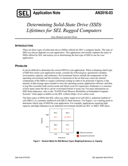 Determining Solid-State Drive (SSD) Lifetimes for SEL Rugged Computers