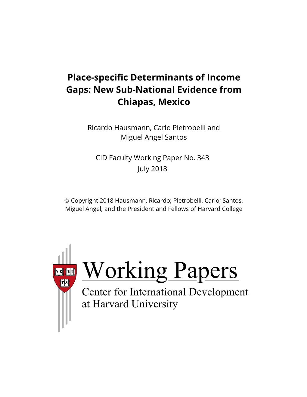 Place-Specific Determinants of Income Gaps: New Sub-National Evidence from Chiapas, Mexico