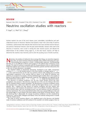 Neutrino Oscillation Studies with Reactors