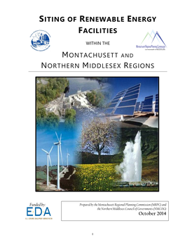 Siting of Renewable Energy Facilities Within the Montachusett and North