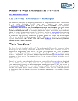 Homoerectus Vs Homosapien Who Is Homo Erectus?