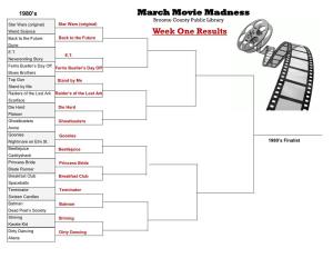 March Movie Madness Week One Results