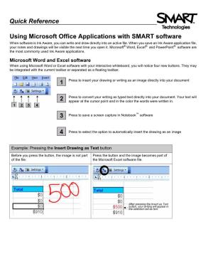 Quick Reference Using Microsoft Office Applications with SMART Software