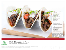 Philly Cheesesteak Tacos with Mushrooms, Peppers, and Onions