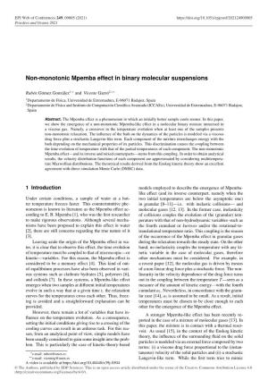 Non-Monotonic Mpemba Effect in Binary Molecular Suspensions