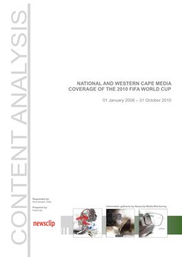 National and Western Cape Media Coverage of the 2010 Fifa World Cup
