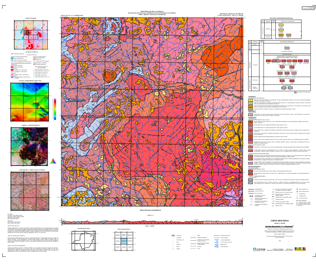Carta Geológica Folha Se.24-V-A-I Comercinho Escala 1:100.000 Cprm-2008