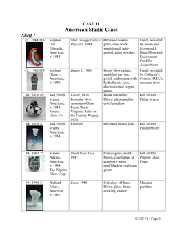 CASE 11 American Studio Glass Shelf 1 #1