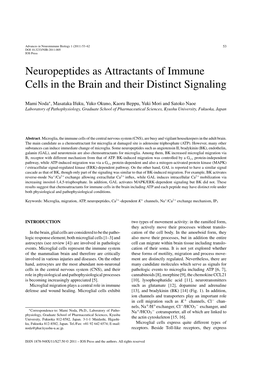 Neuropeptides As Attractants of Immune Cells in the Brain and Their Distinct Signaling