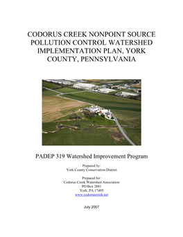 Codorus Creek Watershed Association PO Box 2881 York, PA 17405