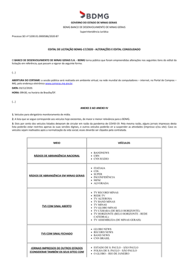 Edital De Licitação Bdmg-17/2020 - Alterações E Edital Consolidado