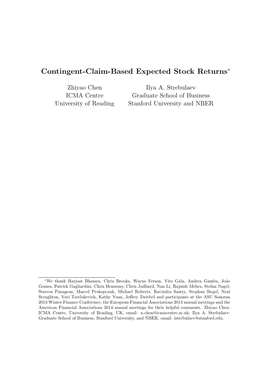 Contingent-Claim-Based Expected Stock Returns∗
