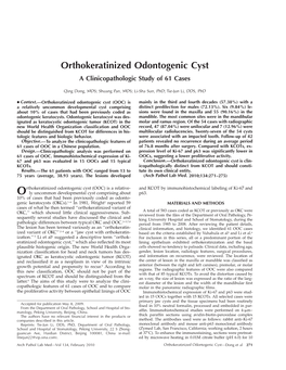 Orthokeratinized Odontogenic Cyst a Clinicopathologic Study of 61 Cases